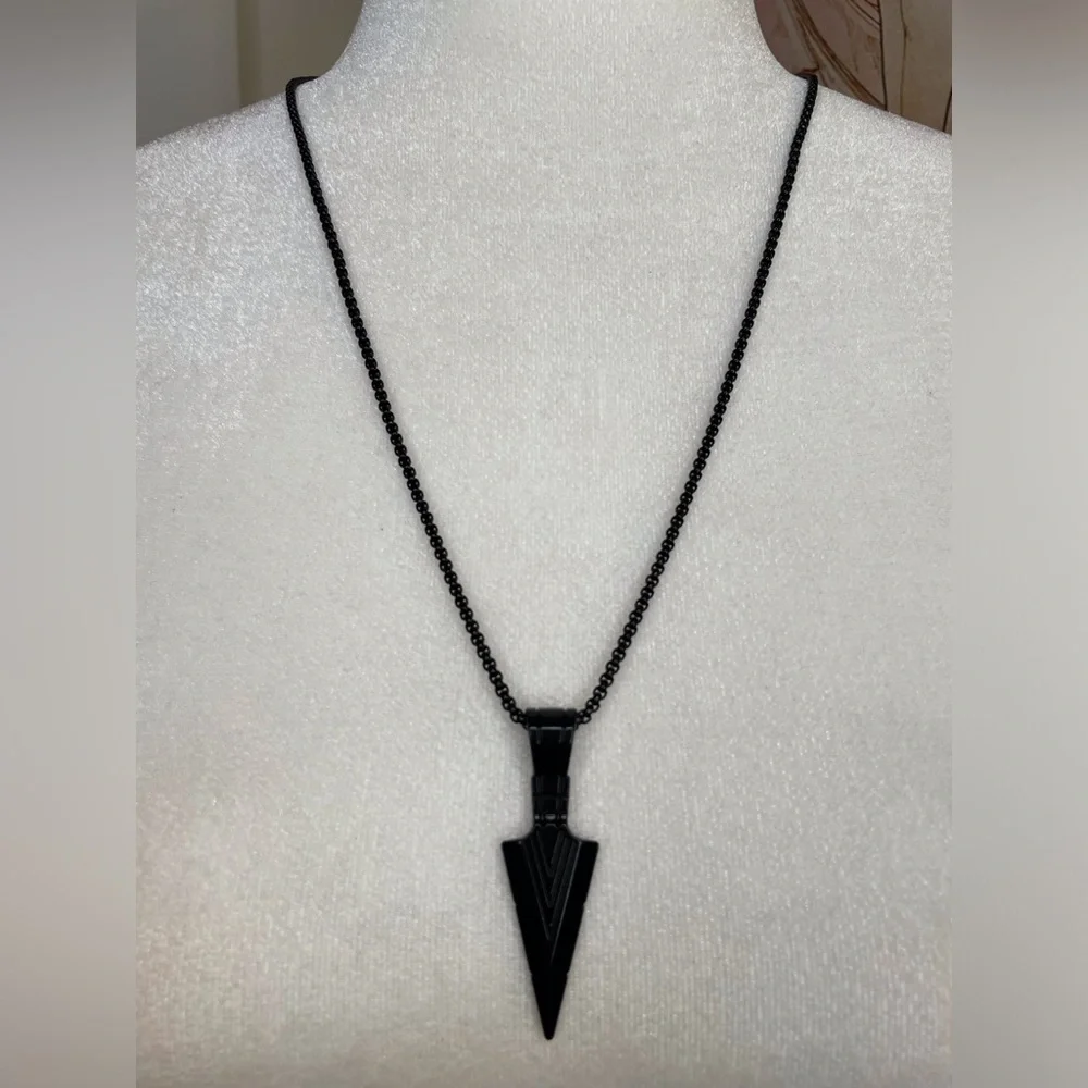 Black Arrow Charm Necklace Unisex